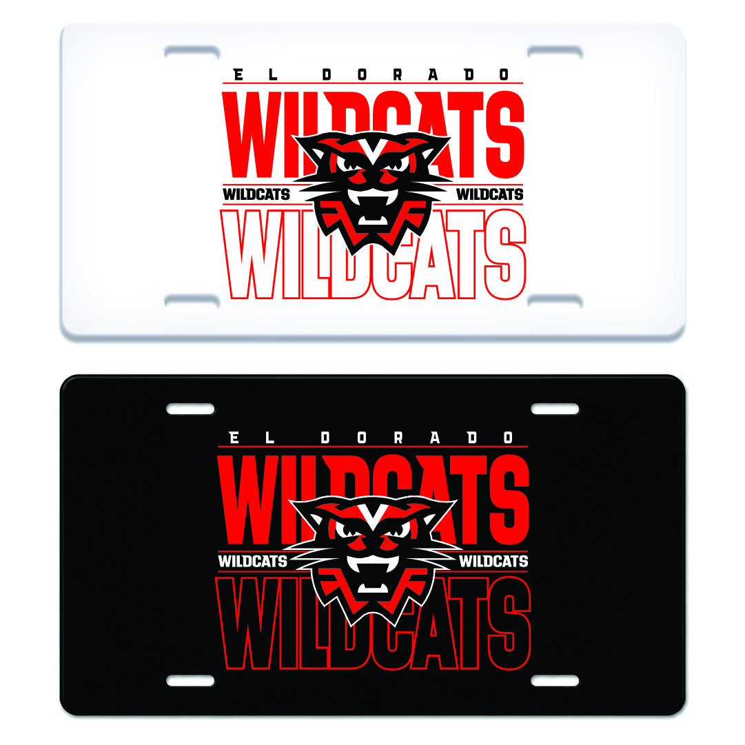 EHS Football -- Stacked Wildcats -- License Plate