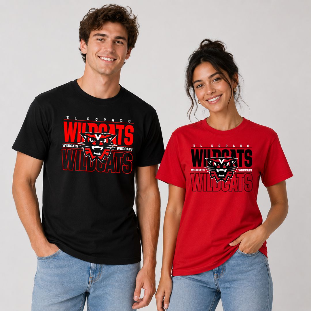 EHS Football -- Stacked Wildcat -- Short Sleeve -- Adult -- Youth -- Toddler