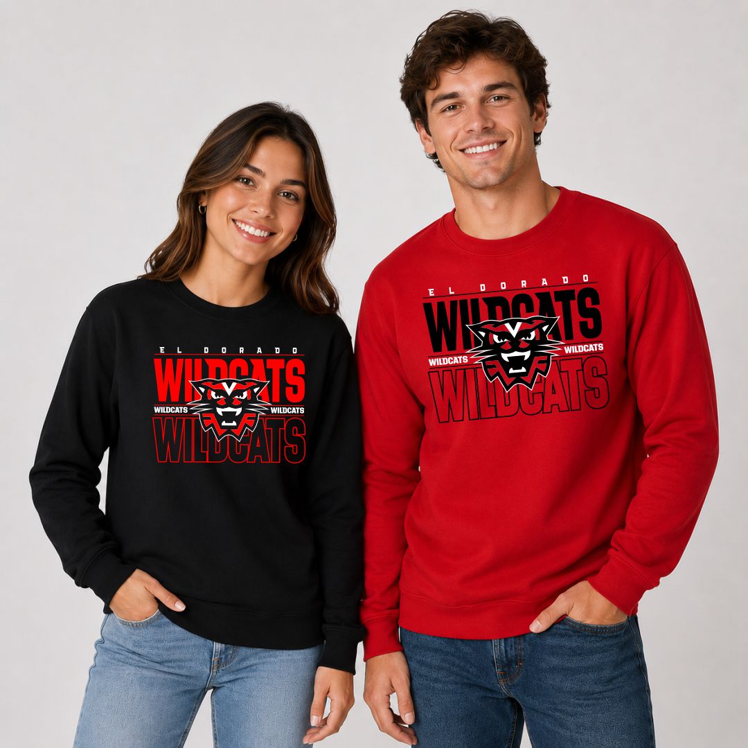 EHS Football -- Stacked Wildcat -- Sweatshirt -- Adult -- Youth